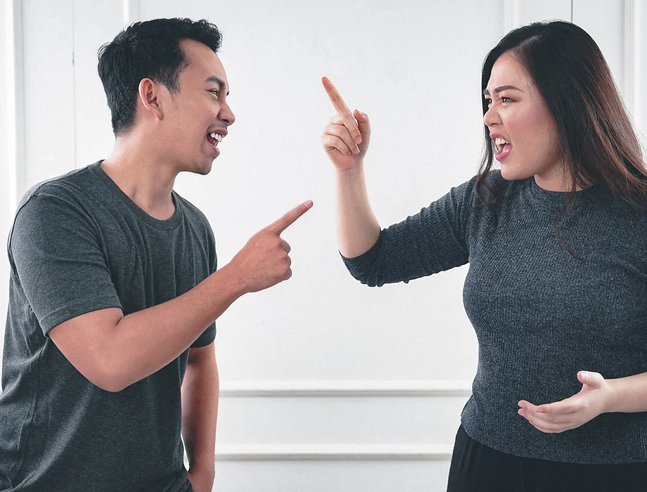 Two people arguing