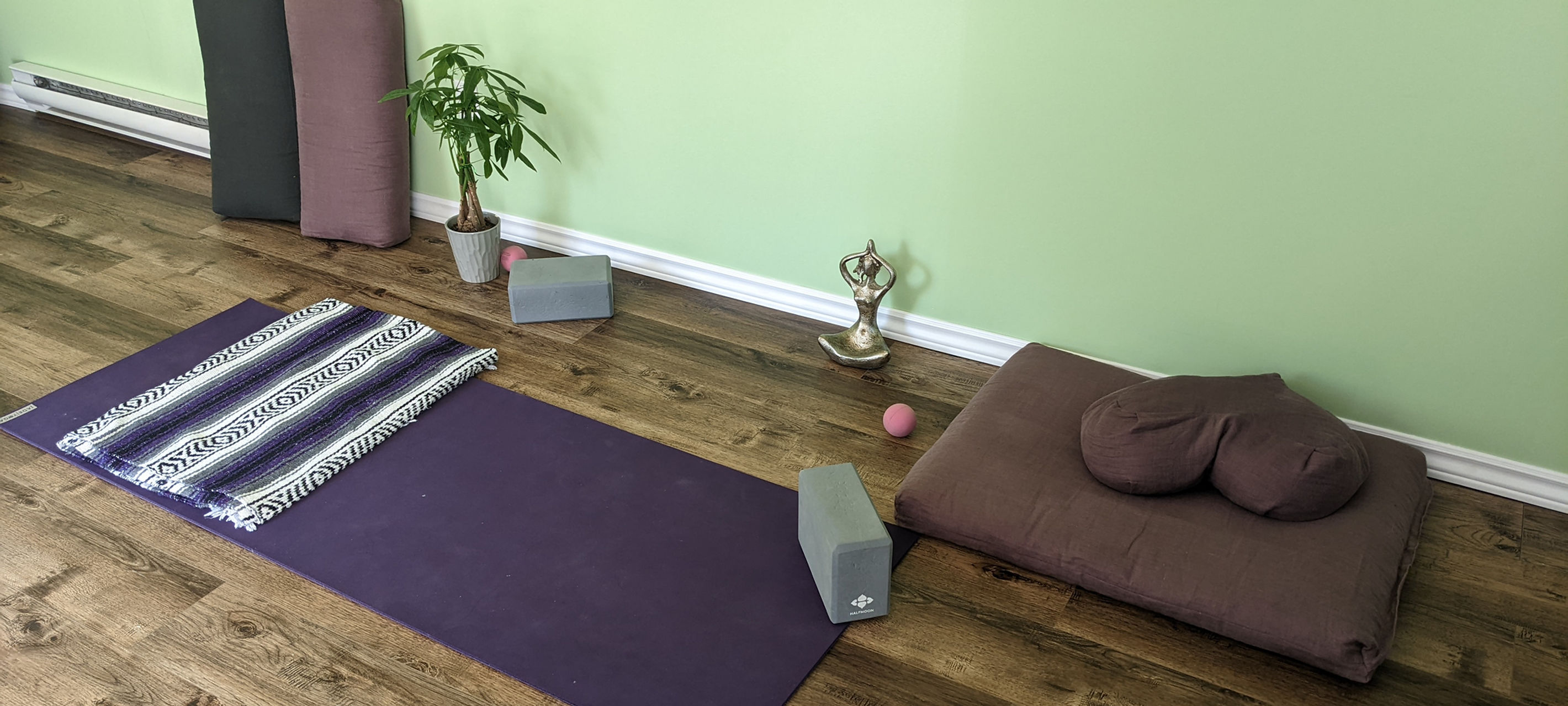 yoga session setup