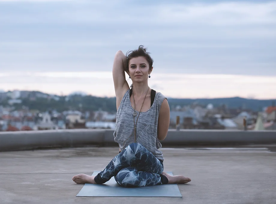 Woman in yoga pose