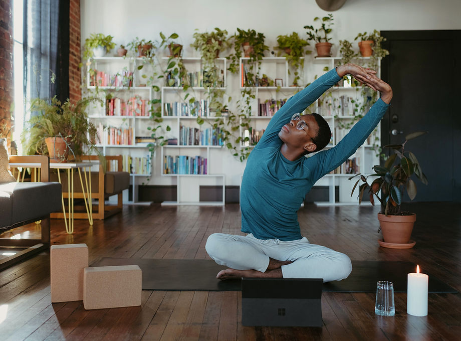 Yoga pose in a studio